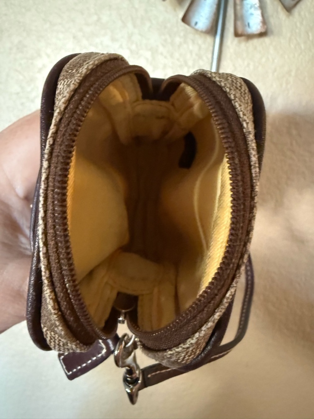 Coach Brown Signature Stripe Crossbody Phone Case - Picture 10 of 10